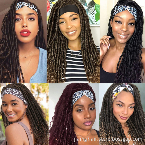 Long Dreadlocks Wig For Women Goddess Braid Headband Wig  Synthetic Braiding Crochet Hair Wigs